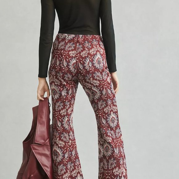 Damask Jacquard Flare Pants - Picture 2 of 2